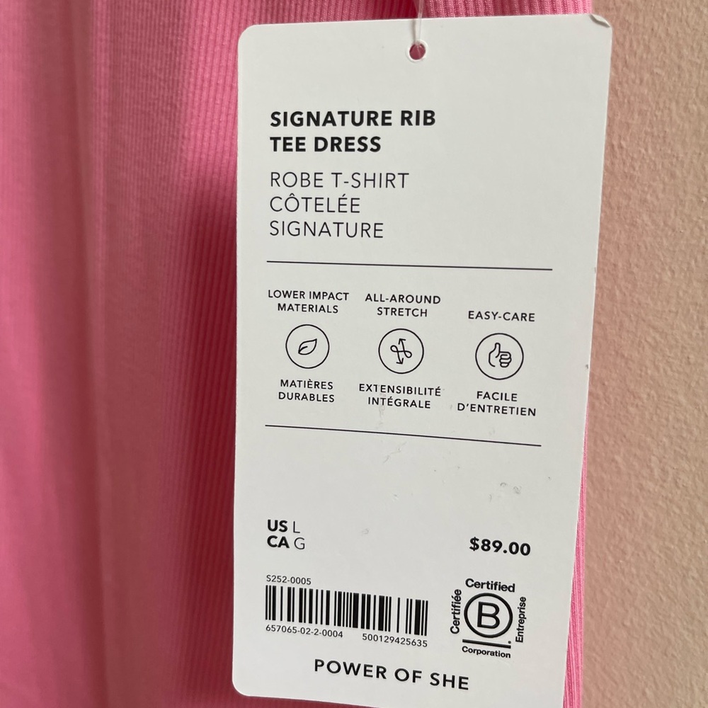 #71 NWT Athleta Signature Rib Tee Dress Size ~ Large - Picture 3 of 6